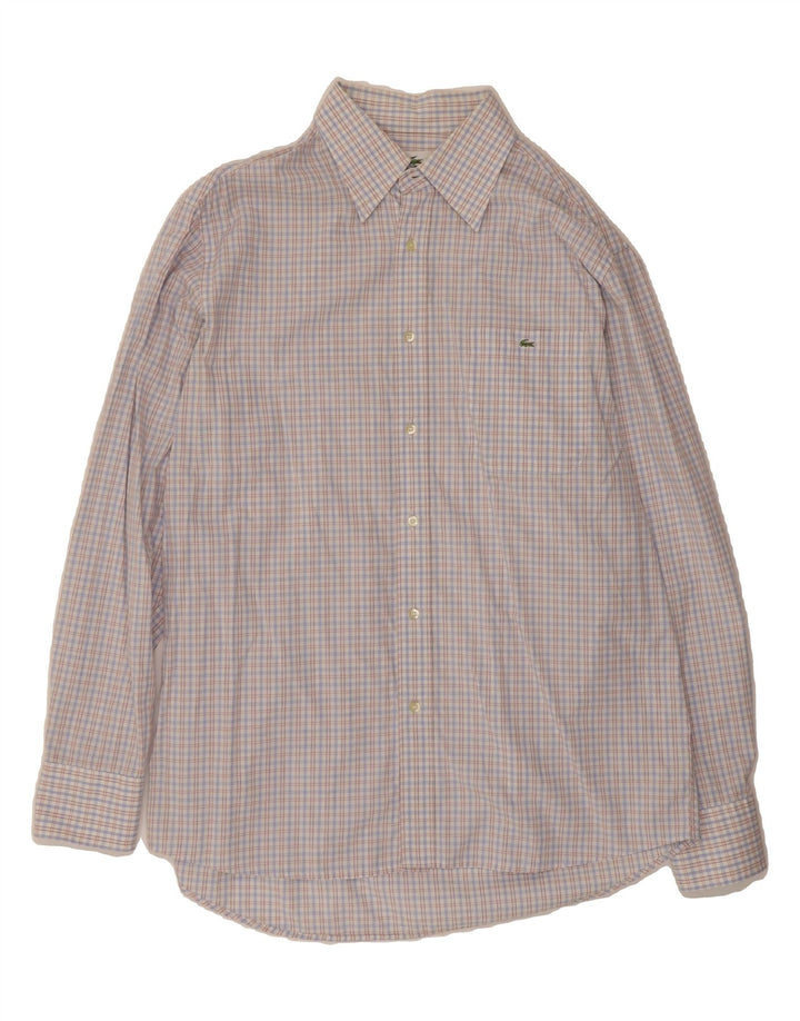 LACOSTE Mens Shirt Size 42 Large Blue Check Cotton Vintage Lacoste and Second-Hand Lacoste from Messina Hembry 