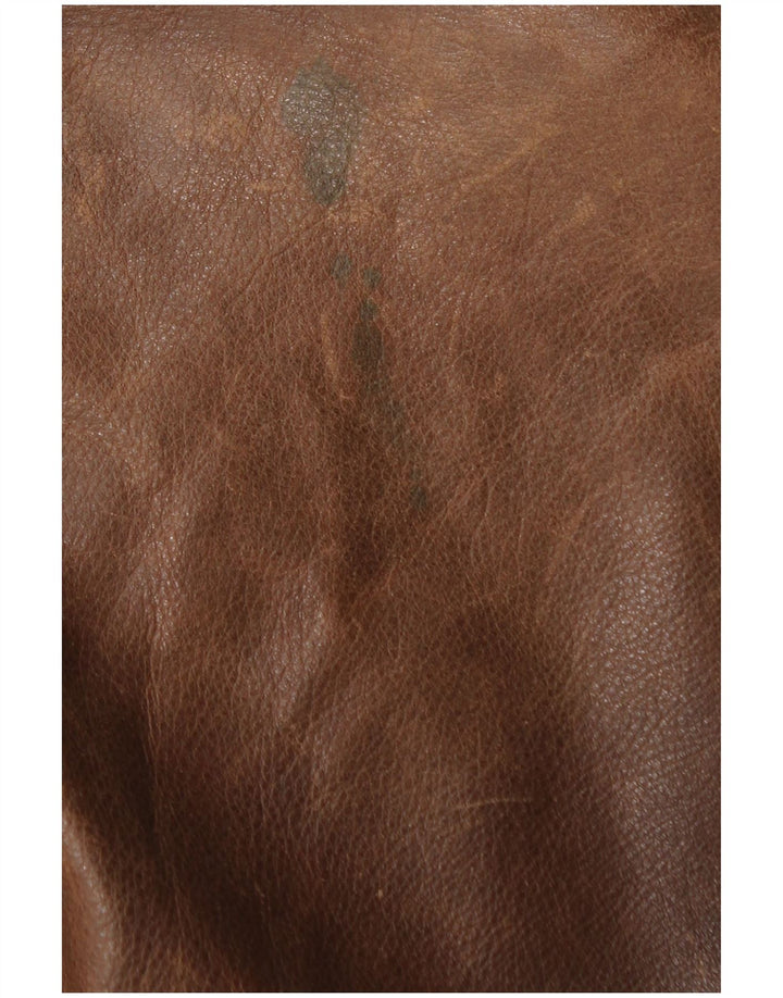 La Matta Ανδρικό Bomber Δερμάτινο Μπουφάν IT 50 Large Brown Δερμάτινο
