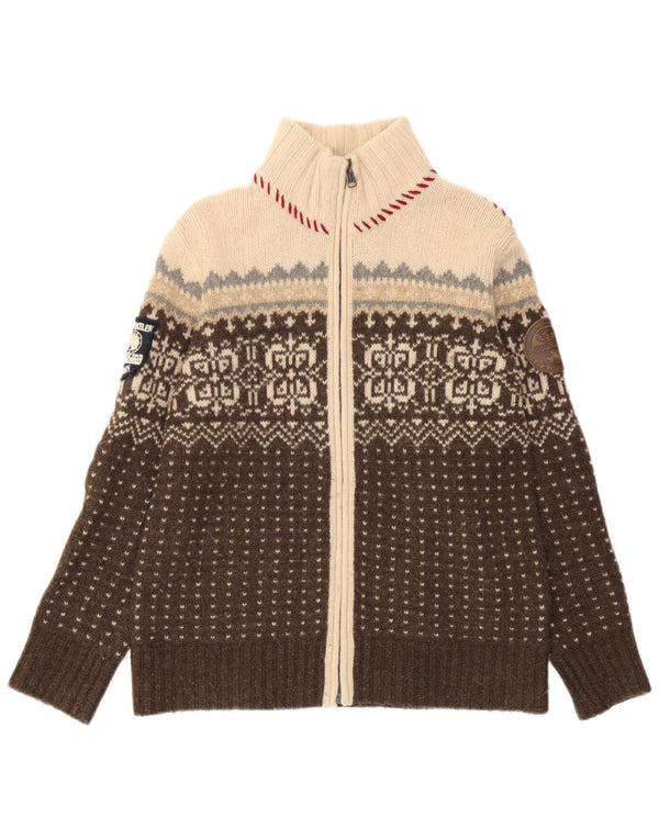 Γυναικεία ζακέτα Napapijri UK 14 Medium Brown Fair Isle Lambswool