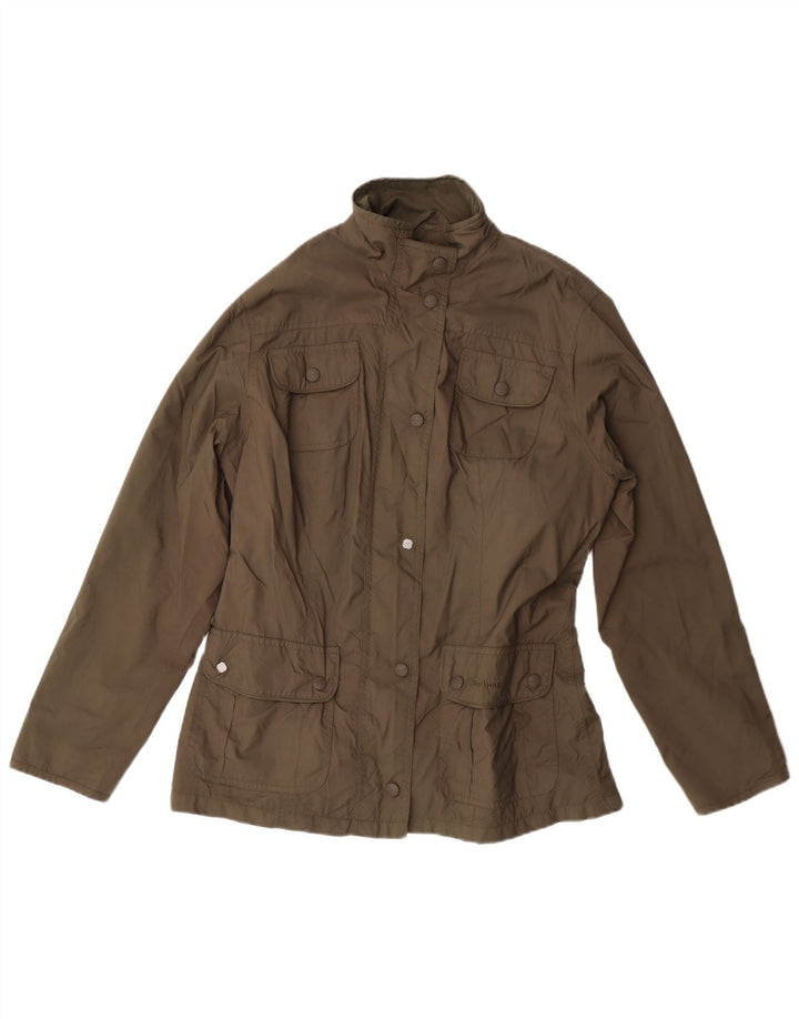 Barbour Womens Utility Jacket UK 14 Large Khaki Polyamide