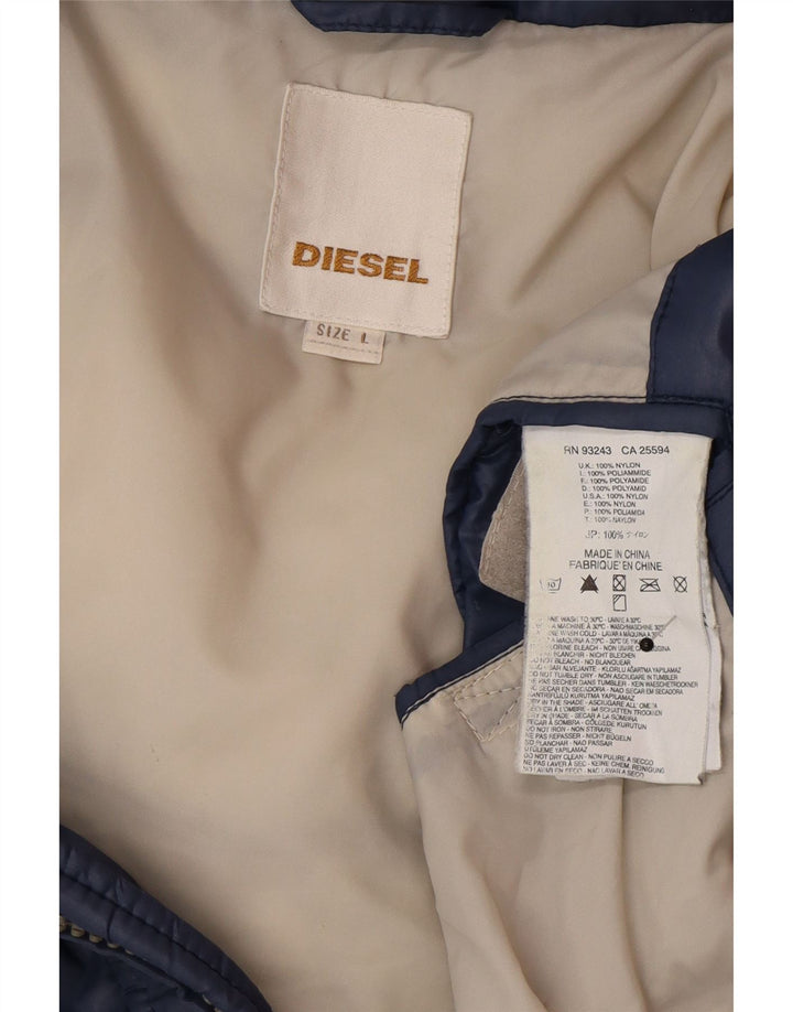 Diesel Ανδρικό μπουφάν UK 40 Large Navy Blue Polyamide