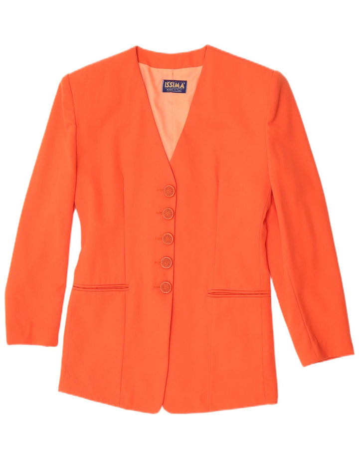 Issima Γυναικείο Μπουφάν Blazer με 5 κουμπιά UK 12 Medium Orange