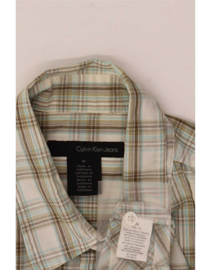Calvin Klein Jeans Ανδρικό κοντομάνικο Military πουκάμισο μεσαίο μπεζ Check