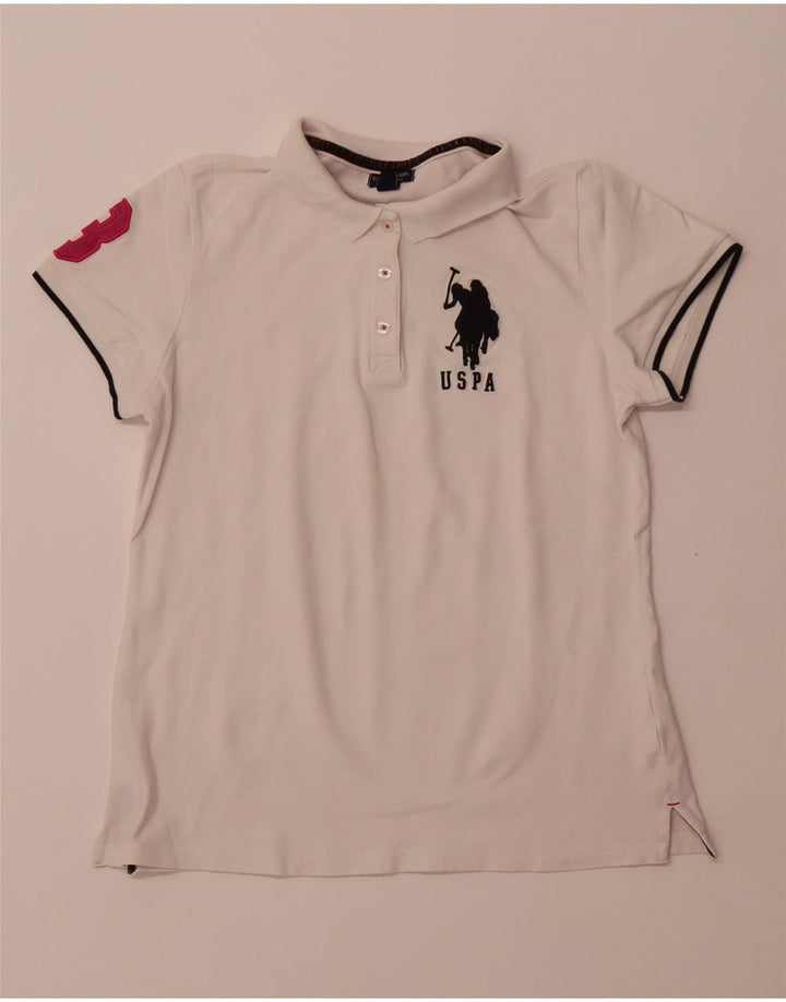 US POLO ASSN Γυναικείο πουκάμισο Polo UK 18 XL Λευκό βαμβακερό
