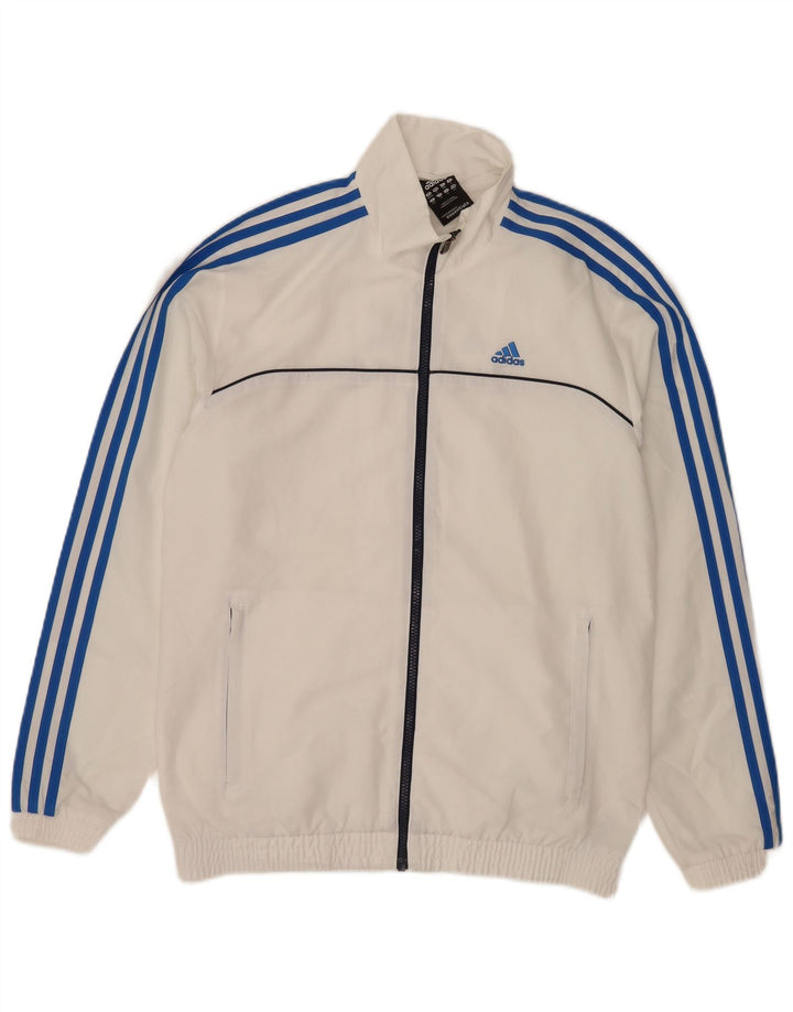 Ανδρική φόρμα φόρμας Adidas γραφικό κορυφαίο μπουφάν UK 36/38 Μικρό λευκό πολυεστέρα