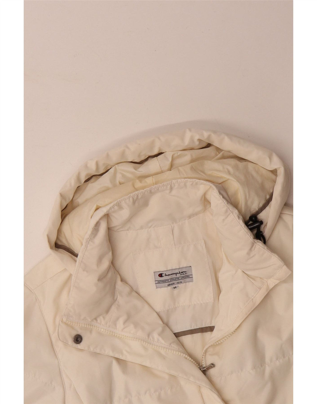 CHAMPION Γυναικείο μπουφάν με κουκούλα UK 14 Medium Off White