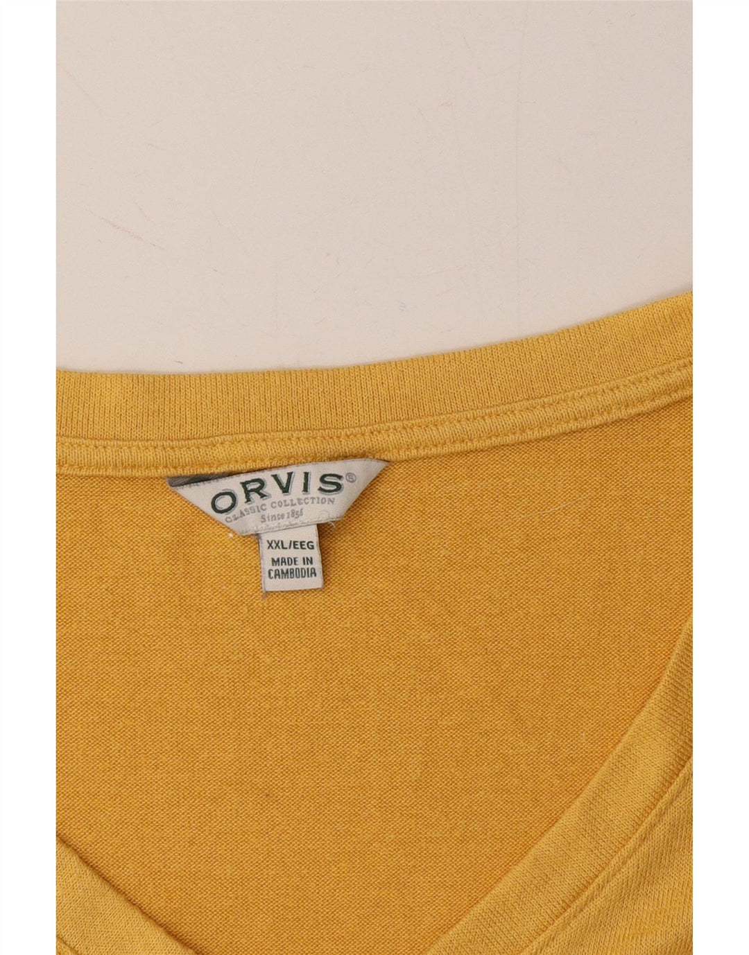 ORVIS Womens T-Shirt Top UK 20 2XL Yellow Polyester Vintage Orvis and Second-Hand Orvis from Messina Hembry 