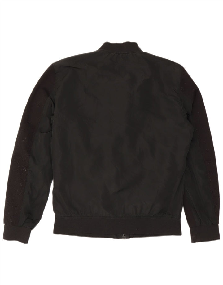 Zara Mens Bomber Jacket UK 40 Large Black Polyester