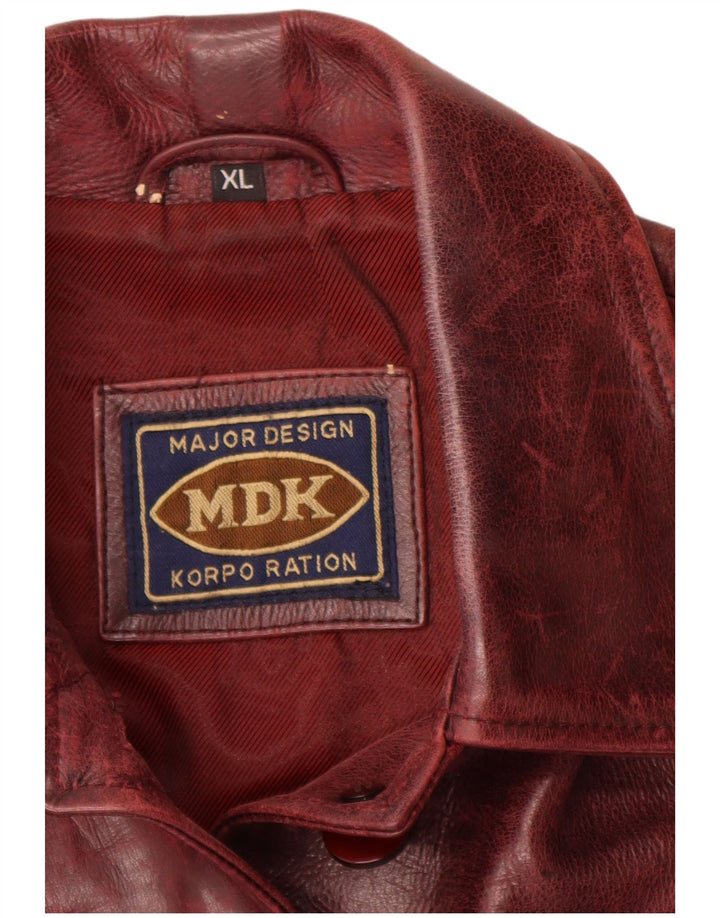 MDK Γυναικείο Δερμάτινο Μπουφάν UK 18 XL Βουργουνδίας
