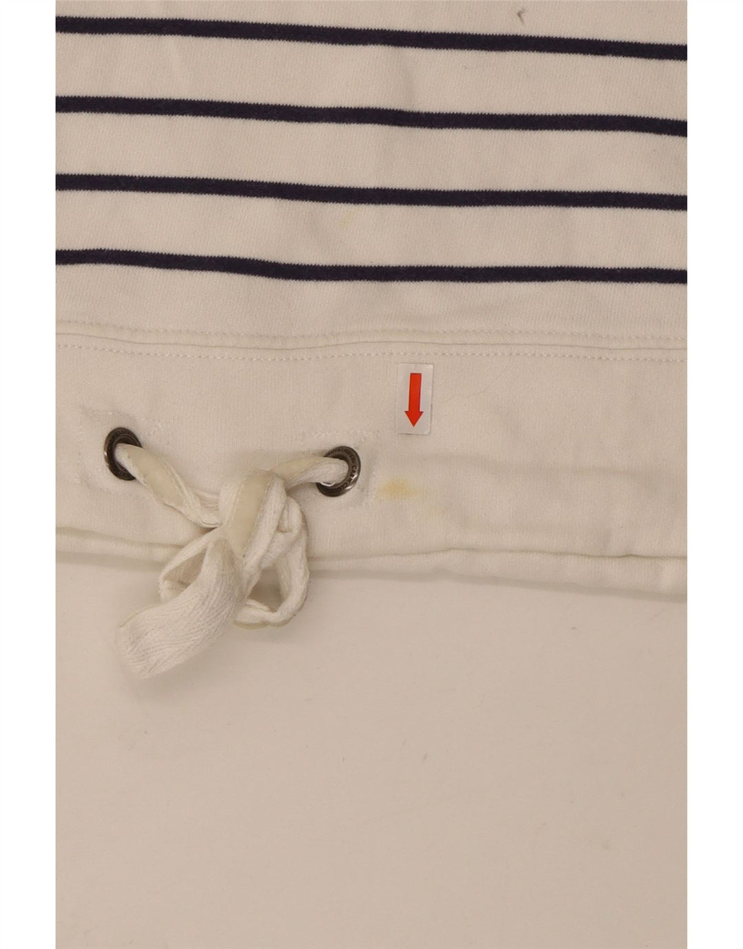 CREW CLOTHING Γυναικεία φούτερ με φερμουάρ Jumper UK 14 Large White ριγέ