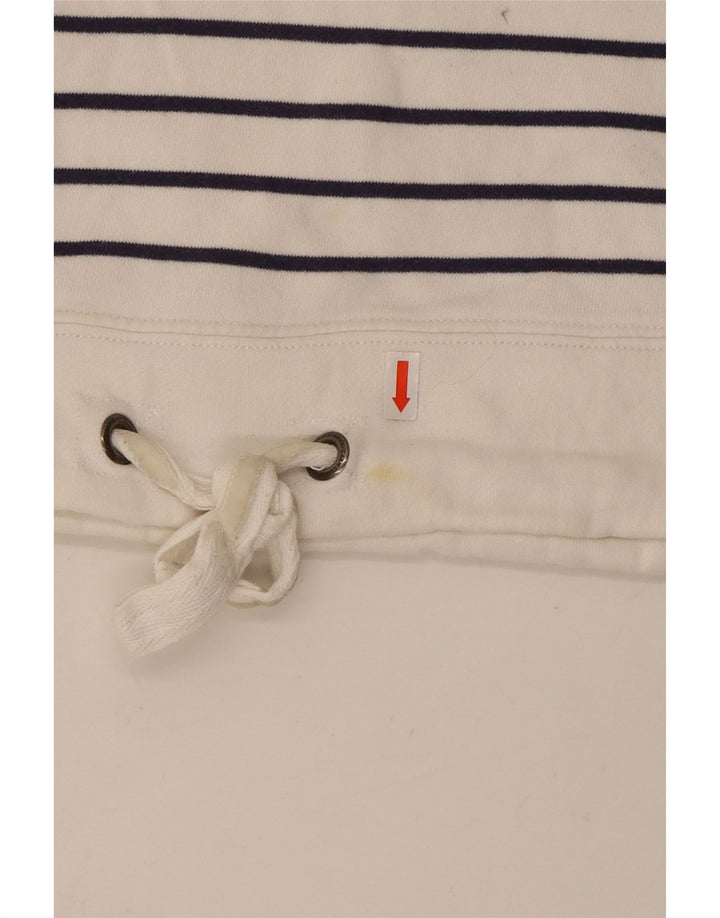 CREW CLOTHING Γυναικεία φούτερ με φερμουάρ Jumper UK 14 Large White ριγέ