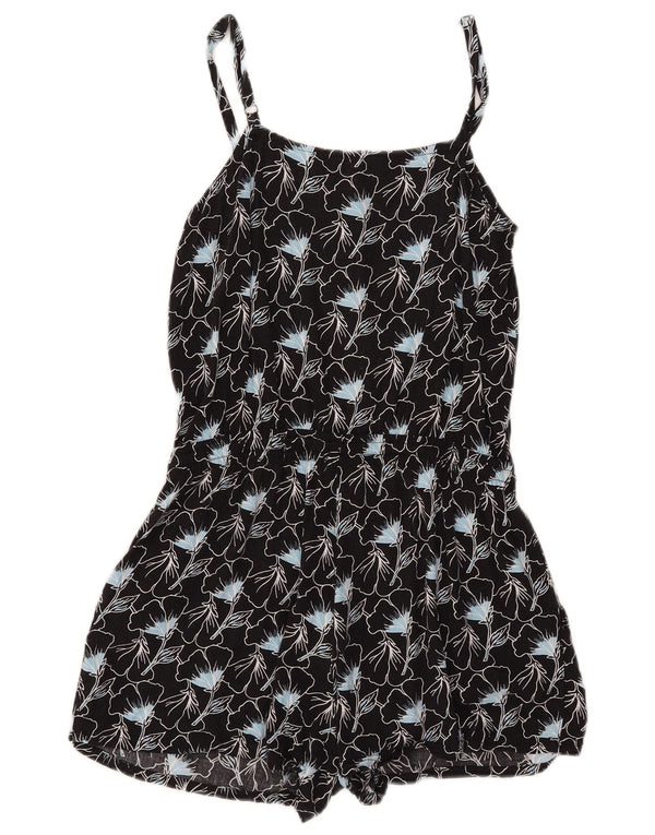 Levi's γυναικείο αμάνικο Playsuit UK 10 Small Black Floral Viscose