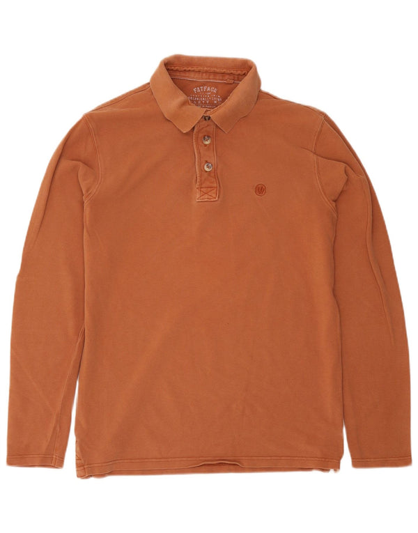 Fat Face Mens Long Sleeve Polo Shirt Small Brown