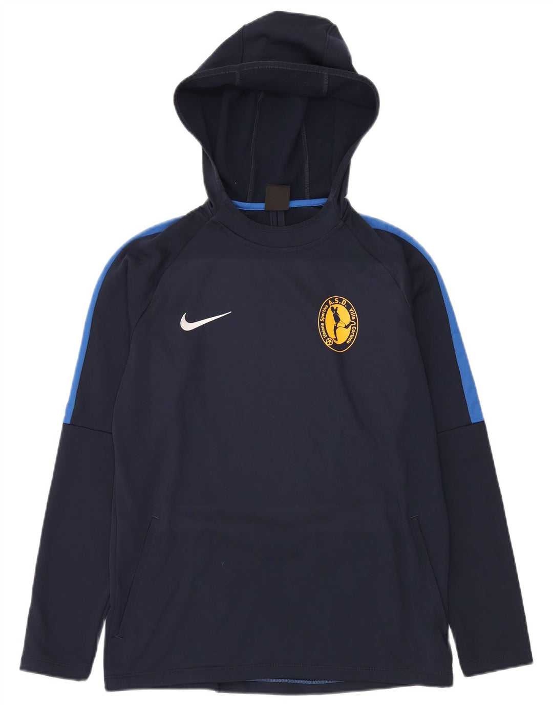 NIKE Ανδρικό Dri Fit Hoodie Jumper Medium Navy Blue Colorblock Πολυεστέρας