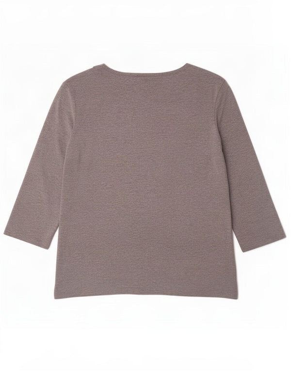 Canda Womens Top 3/4 Sleeve UK 10 Small Grey Flecked