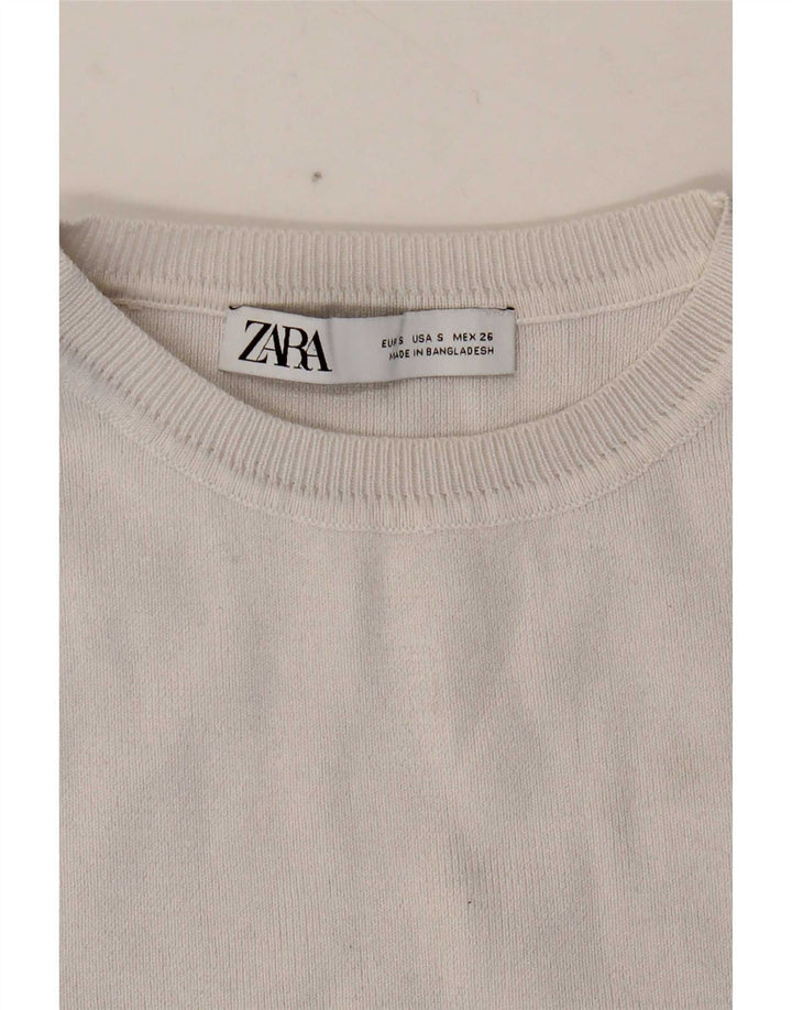 Zara Γυναικείο Γιλέκο Crop UK 8 Small White