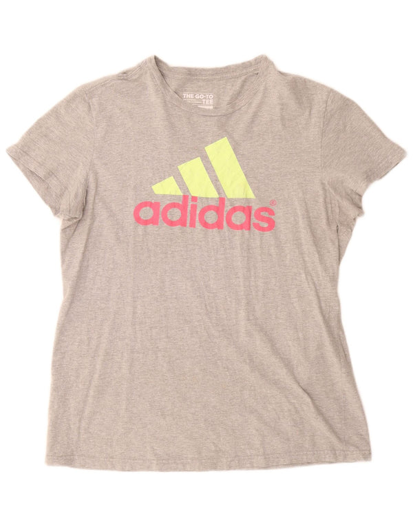 Γυναικείο γραφικό μπλουζάκι Adidas Top UK 18 XL Γκρι βαμβακερό