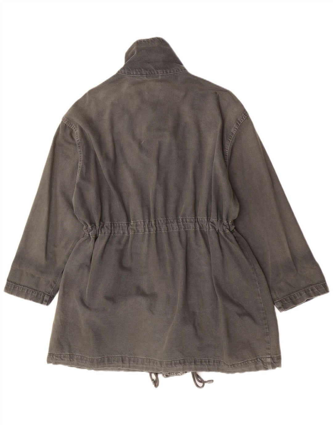 Zara Γυναικείο τζιν παλτό UK 10 Small Grey Cotton