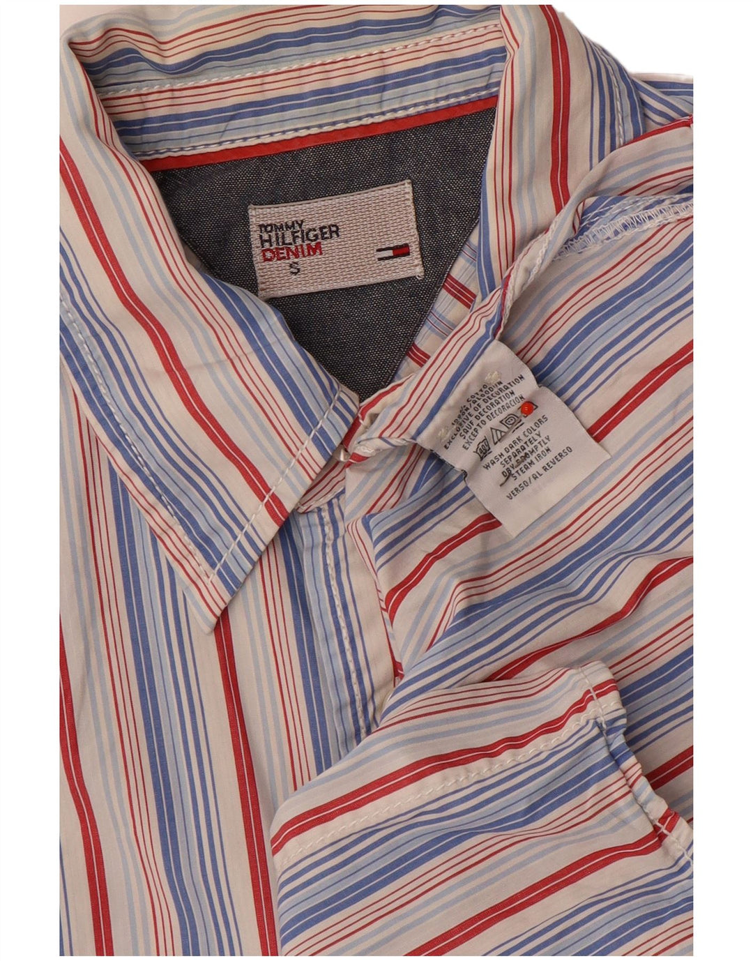 Ανδρικό πουκάμισο Tommy Hilfiger Μικρό πολύχρωμο βαμβακερό ριγέ