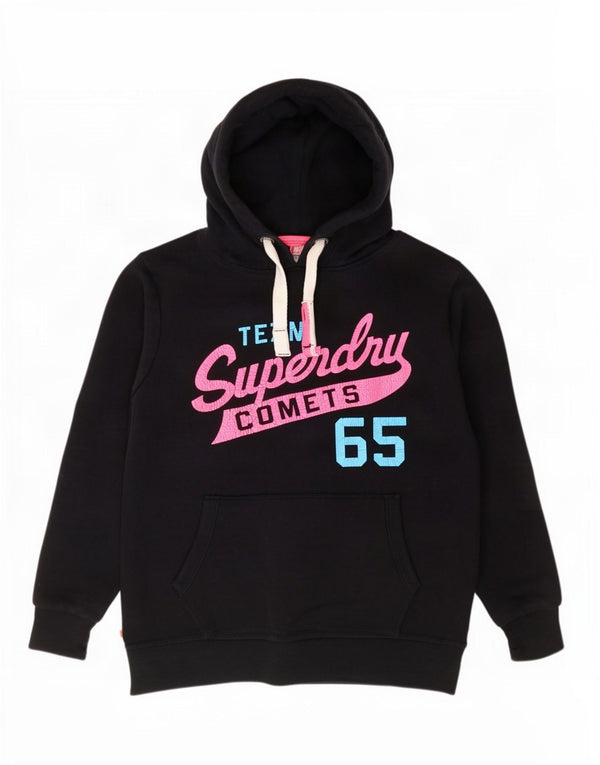 Superdry Γυναικείο Γραφικό Φούτερ UK 18 XL Navy Blue Cotton