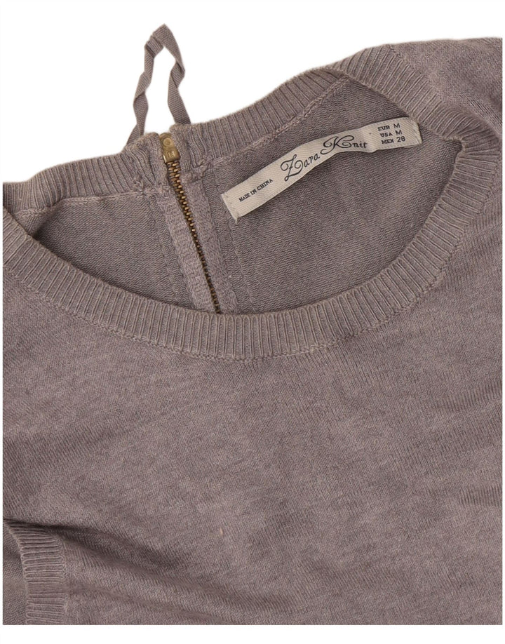 Zara Γυναικείο Αμάνικο Jumper Φόρεμα UK 12 Medium Grey