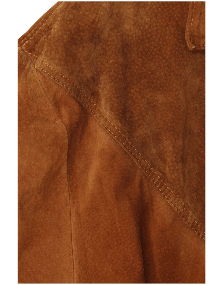 VINTAGE Ανδρικό τζάκετ σουέντ σακάκι με 3 κουμπιά UK 42 XL καφέ