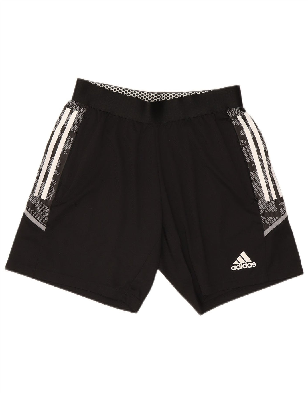 Ανδρικό αθλητικό σορτς Adidas, μεσαίο μαύρο καμουφλάζ πολυεστέρας