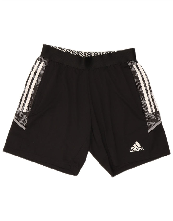 Ανδρικό αθλητικό σορτς Adidas, μεσαίο μαύρο καμουφλάζ πολυεστέρας