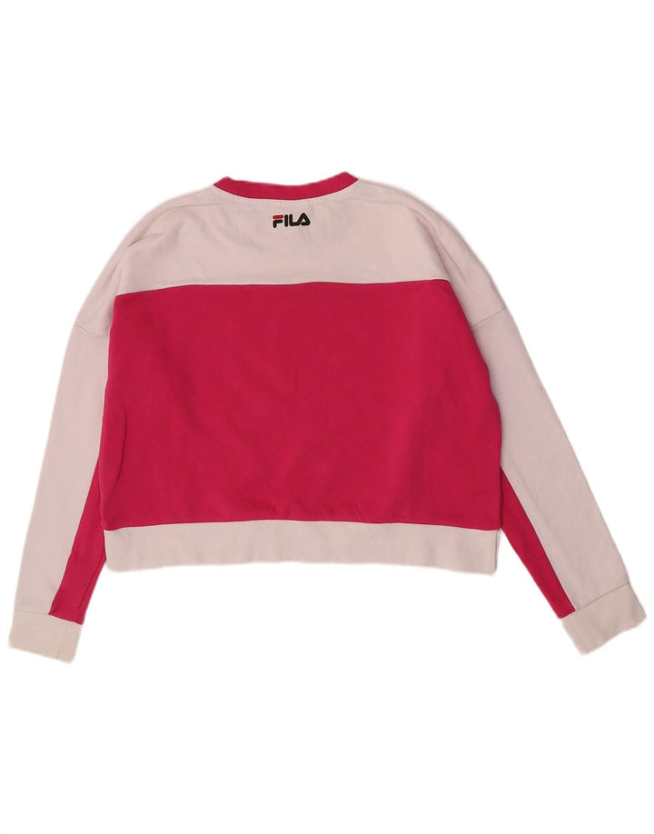 Fila Γυναικεία φούτερ υπερμεγέθη Crop Jumper UK 10 Small Pink Colourblock