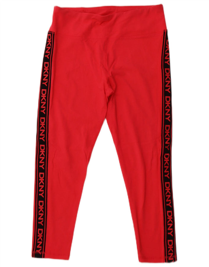 DKNY Γυναικεία Γραφικά Κάπρι Κολάν UK 16 Μεγάλο Βαμβακερό ροζ χρώμα