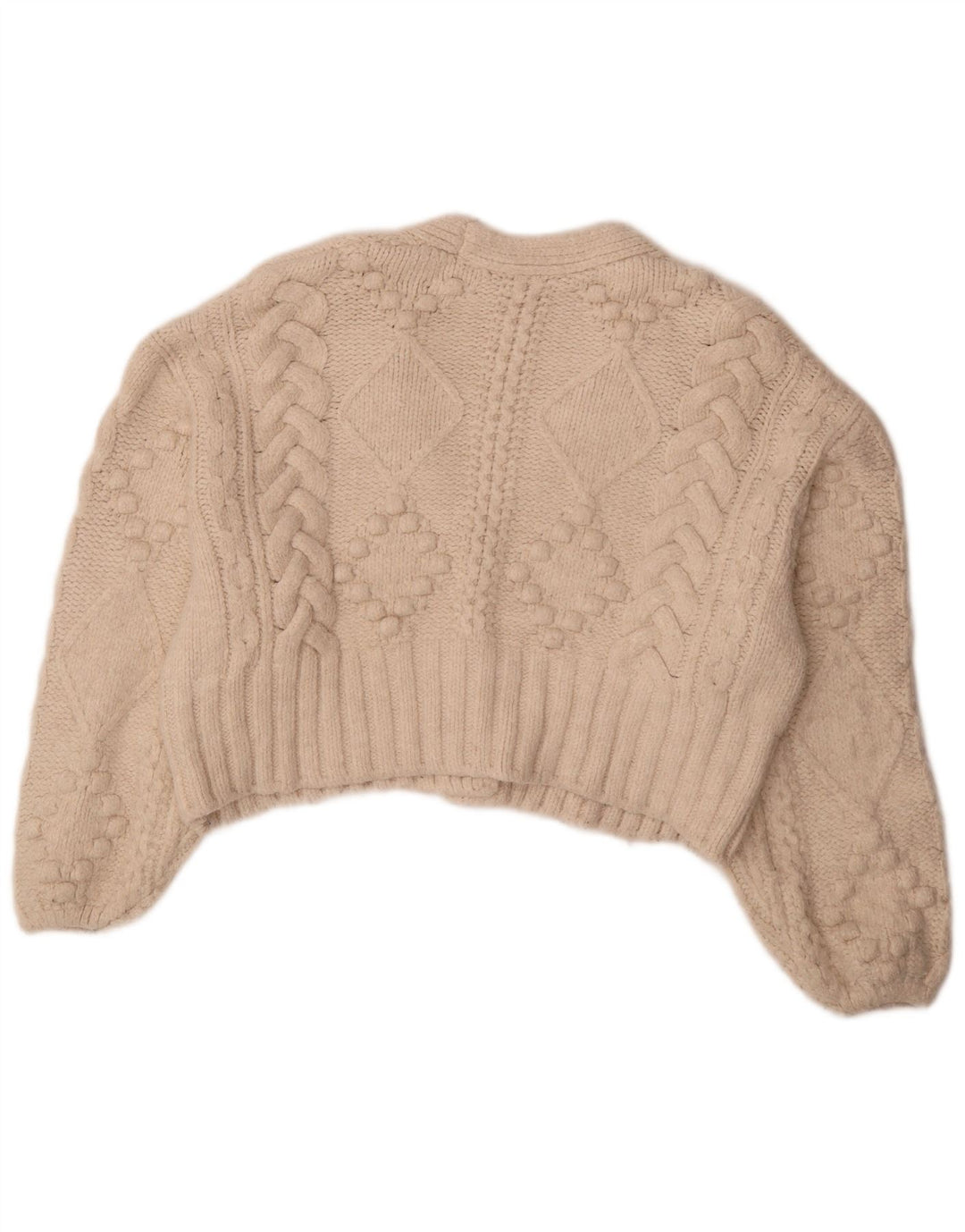 Zara Γυναικείο πουλόβερ υπερμεγέθη Jumper UK 14 Medium Off White Ακρυλικό