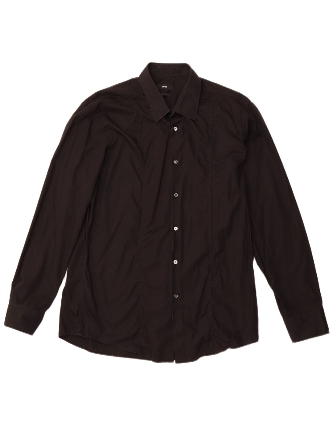 Ανδρικό πουκάμισο HUGO BOSS Slim Fit Μέγεθος 44 17 1/2 XL Μαύρο βαμβακερό