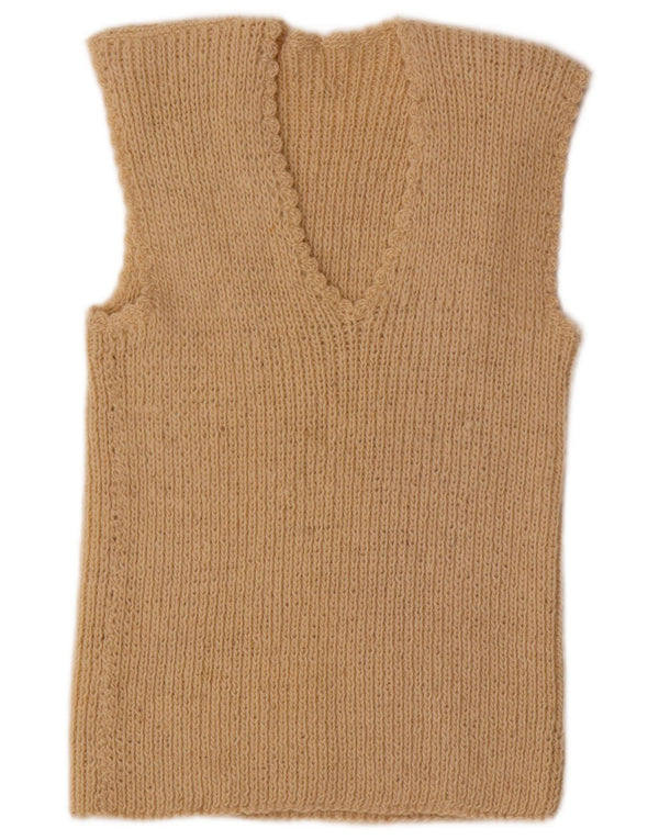 VINTAGE Γυναικείο Γιλέκο Tank Top UK 12 Medium Beige