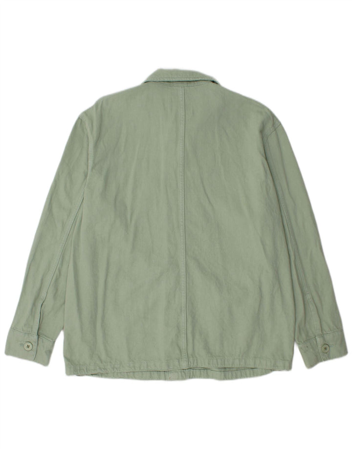 Zara Mens Utility Jacket UK 38 Medium Green Cotton