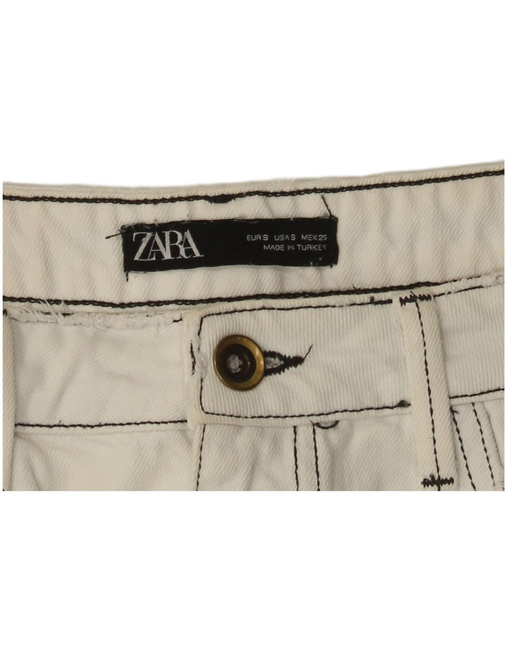 Zara Γυναικεία Μίνι Τζιν Φούστα Μικρή W27 Λευκή