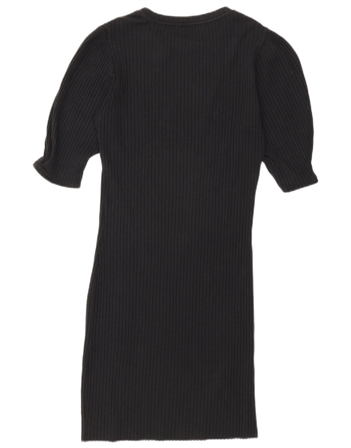 Zara Γυναικείο Bodycon Φόρεμα UK 14 Large Μαύρο