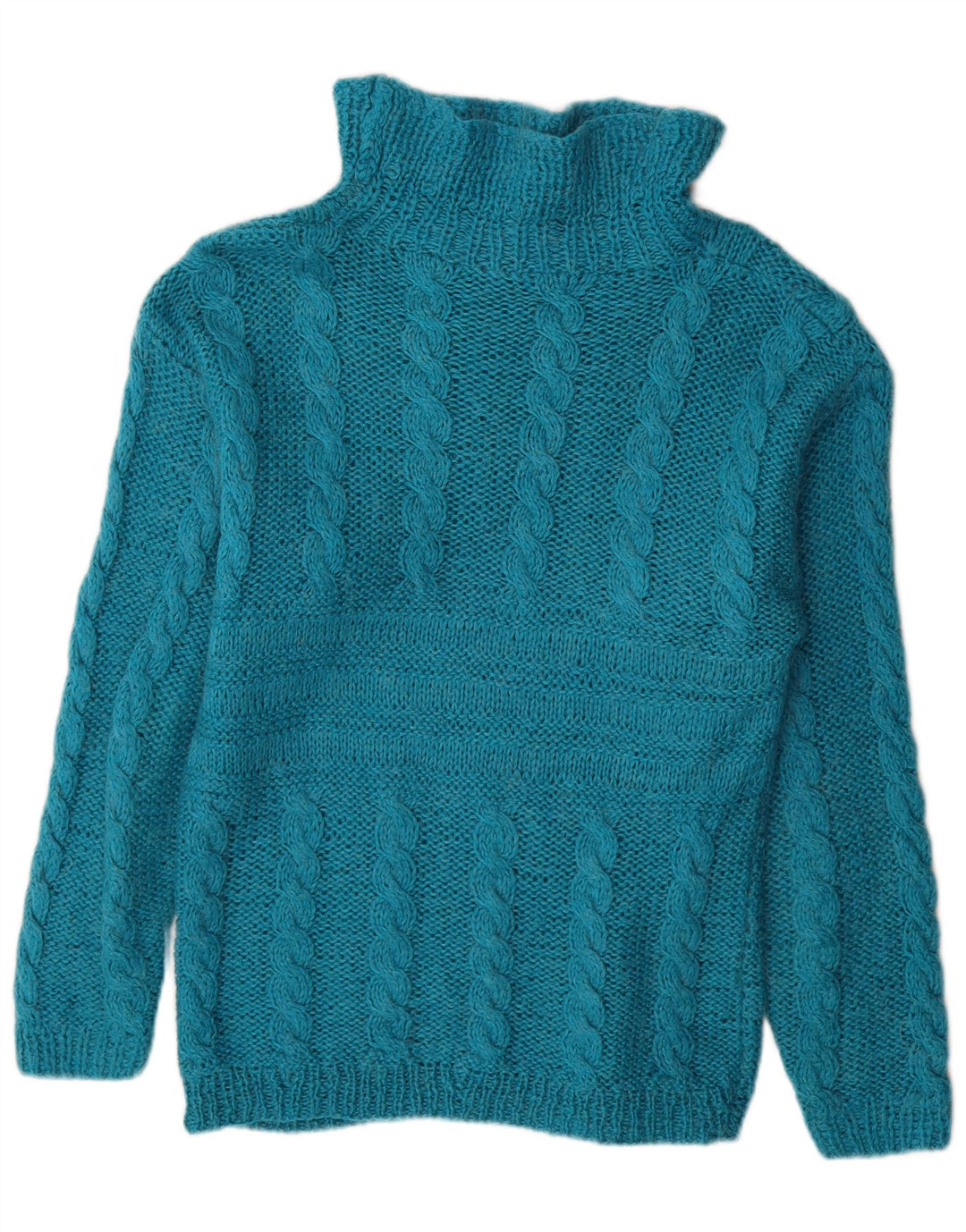 Vintage γυναικείο πουλόβερ με λαιμό χελώνα UK 16 Large Blue