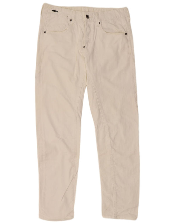 Ανδρικό τζιν ίσιο G-STAR W32 L32 Λευκό βαμβακερό