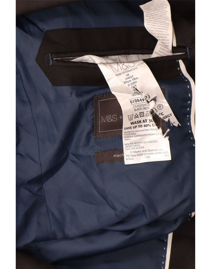 Marks & Spencer Ανδρικό μπουφάν σακάκι 1 κουμπιού UK 38 μεσαίο μαύρο πολυεστέρα