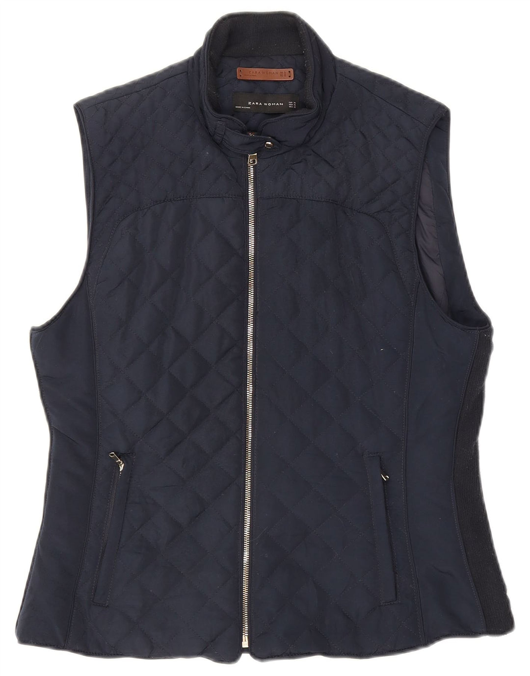 Zara Γυναικείο Καπιτονέ Gilet UK 18 XL Navy Blue Polyester