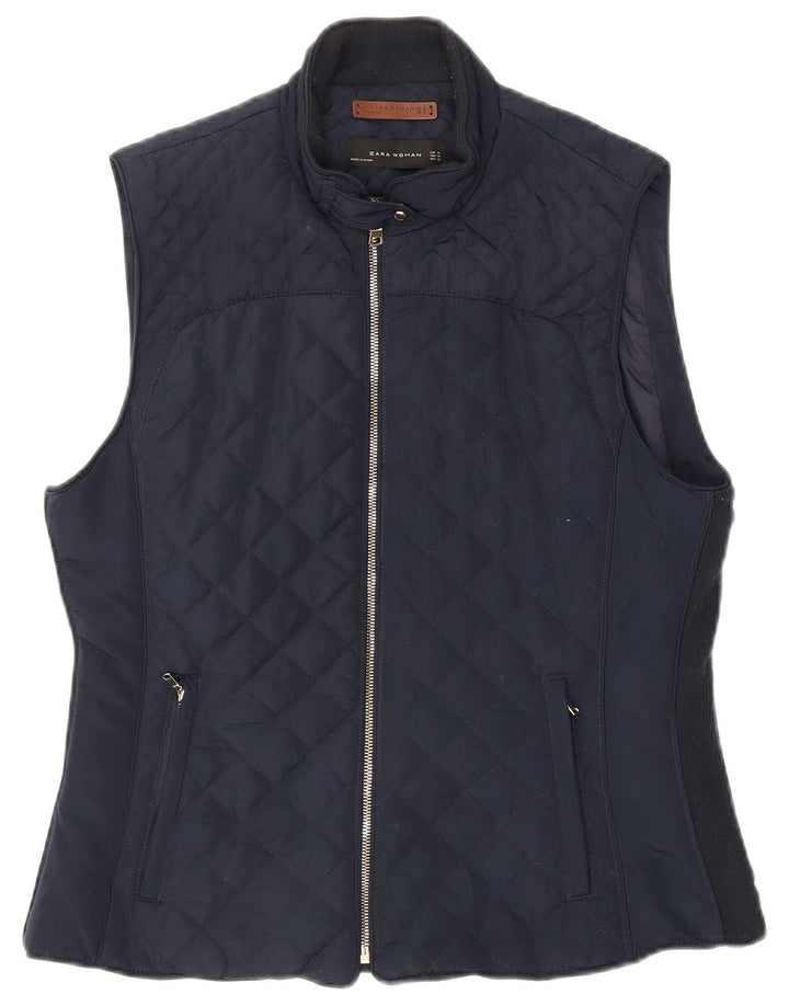 Zara Γυναικείο Καπιτονέ Gilet UK 18 XL Navy Blue Polyester