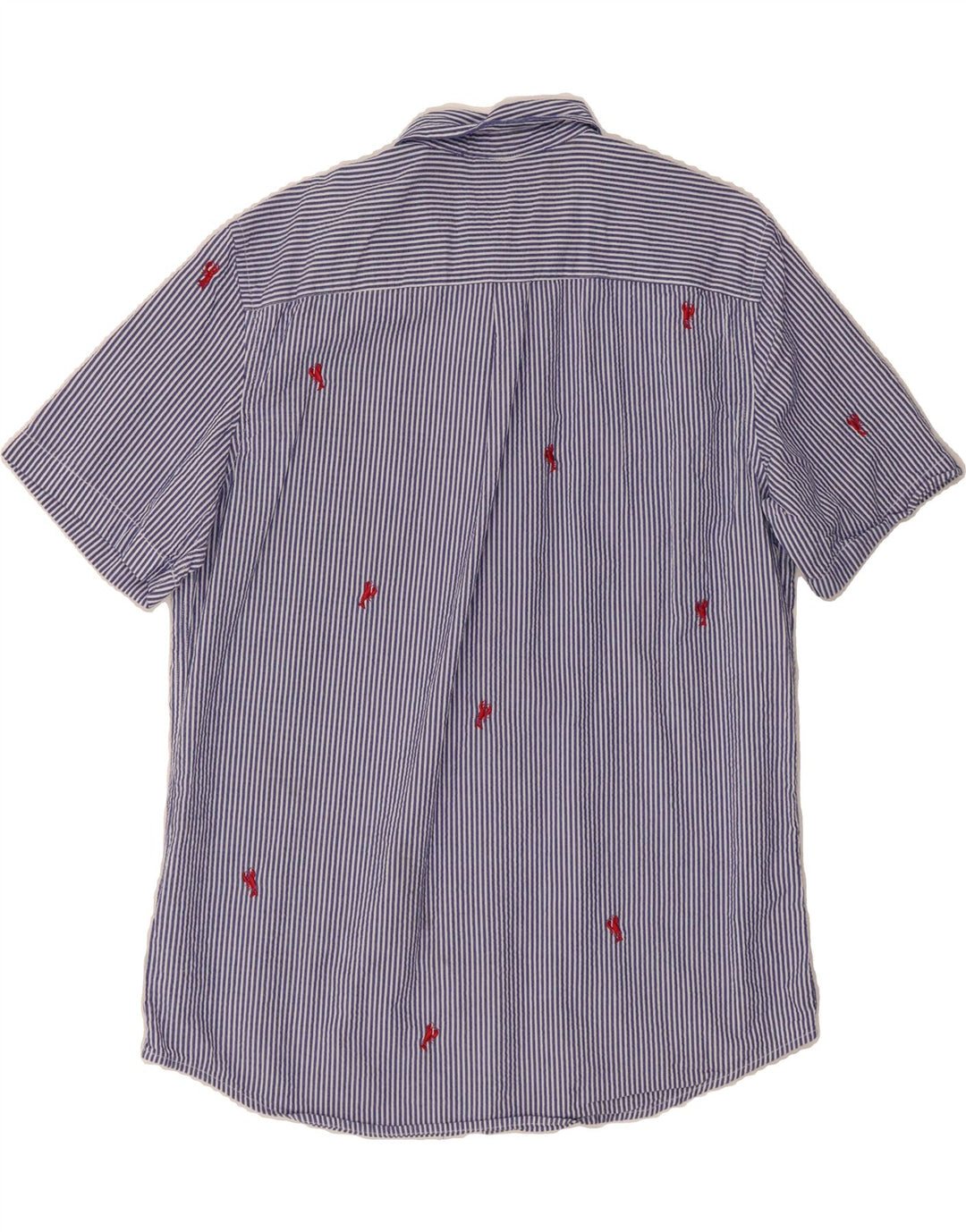 CHAPS Mens Short Sleeve Shirt Large Blue Pinstripe Cotton Vintage Chaps and Second-Hand Chaps from Messina Hembry 