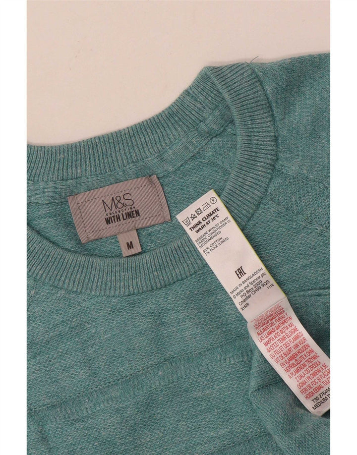 Marks & Spencer Ανδρικό πουλόβερ με λαιμόκοψη, μεσαίο βαμβακερό
