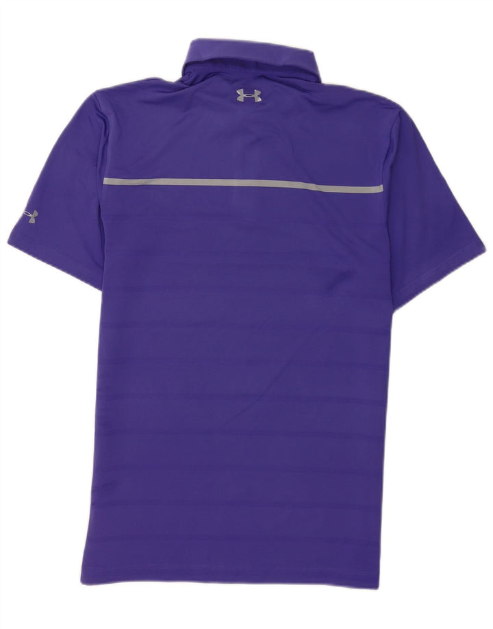 Ανδρικό μπλουζάκι πόλο Under Armour Μικρό μωβ ριγέ πολυεστέρα