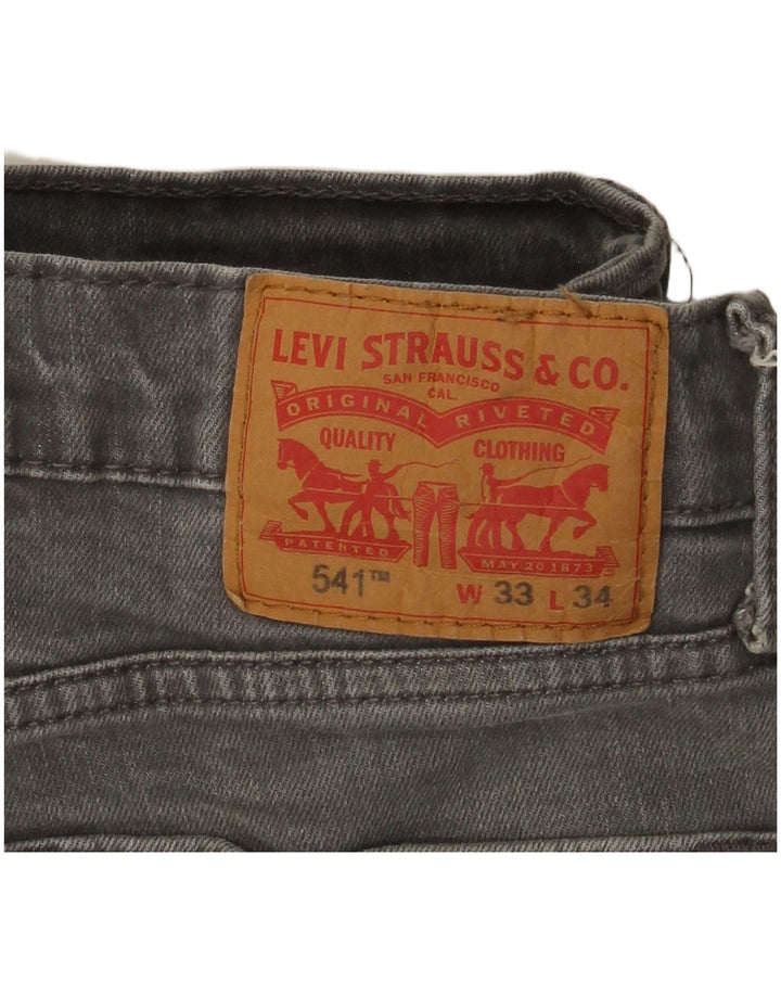 Levi's Mens 541 Tapered Jeans W33 L31 Γκρι βαμβακερό