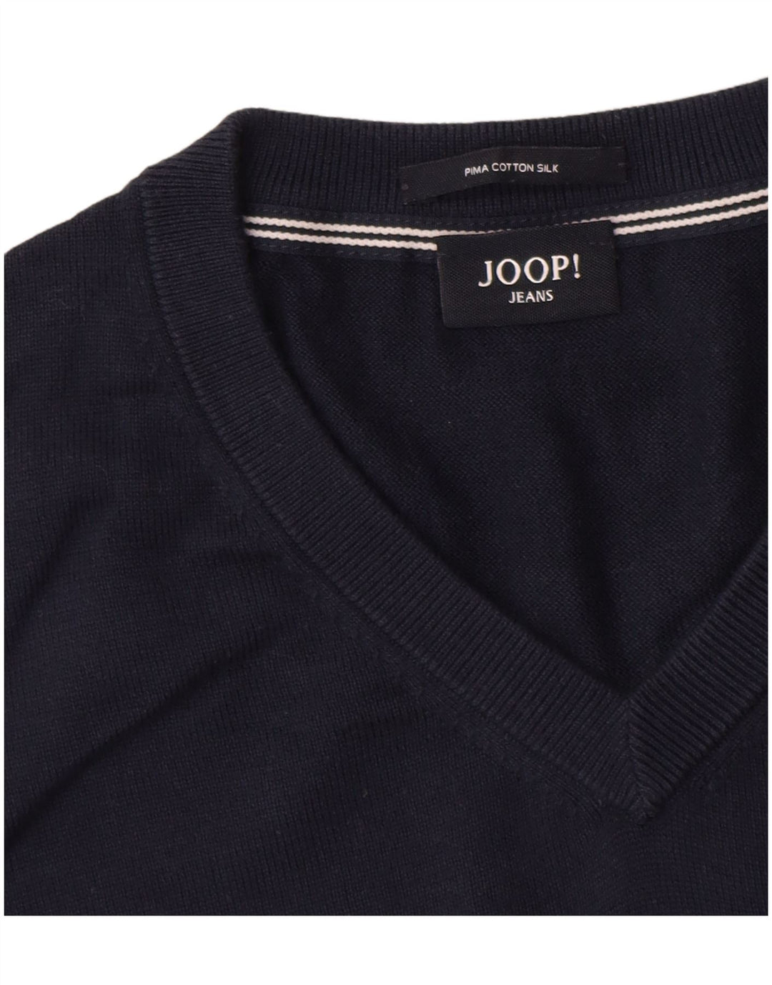 Joop Ανδρικό πουλόβερ με λαιμόκοψη με V λαιμόκοψη Μεγάλο μπλε βαμβακερό