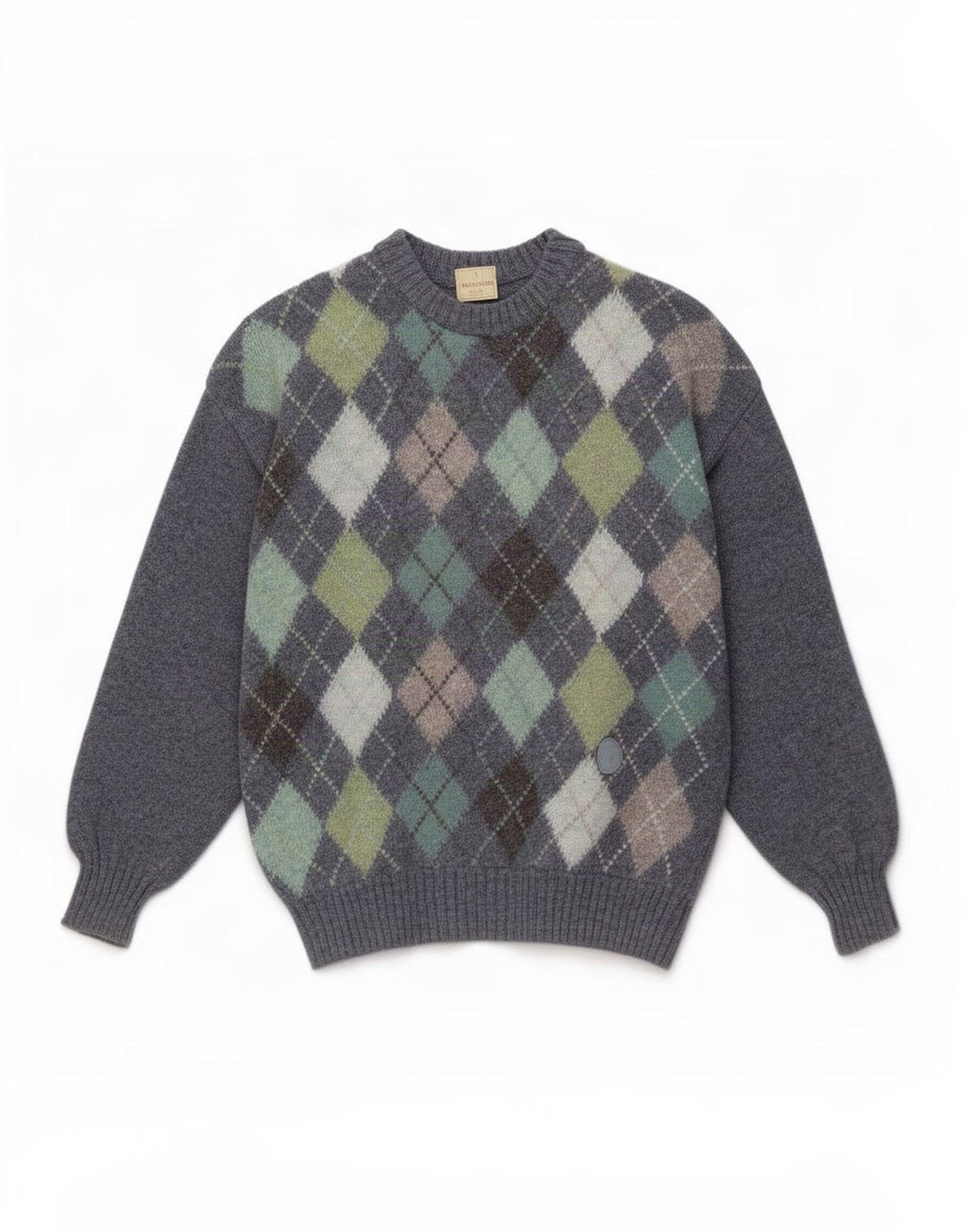 Ανδρικό πουλόβερ Trussardi Crew Neck Jumper Medium Blue Argyle/Diamond Wool