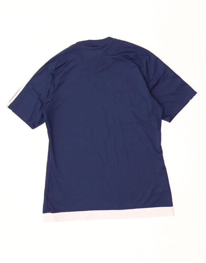 Ανδρικό T-Shirt Climalite Adidas Top Medium Navy Blue Colorblock Πολυεστέρας