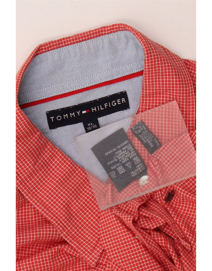 Ανδρικό πουκάμισο Tommy Hilfiger XL Red Gingham Cotton