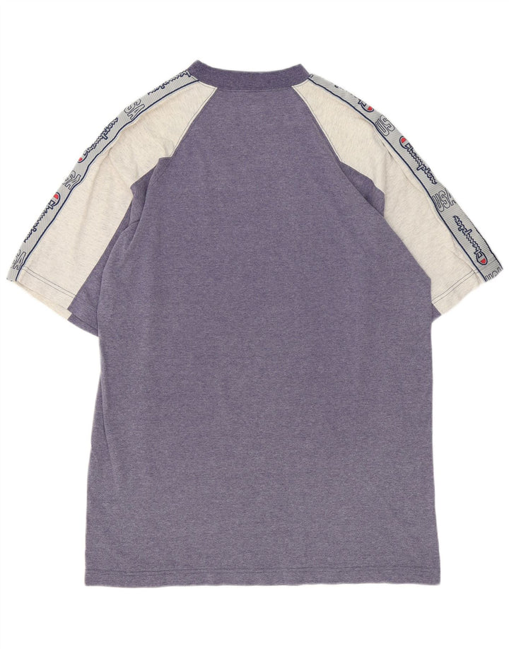 Ανδρικό γραφικό T-Shirt Champion Top Large Blue Colourblock